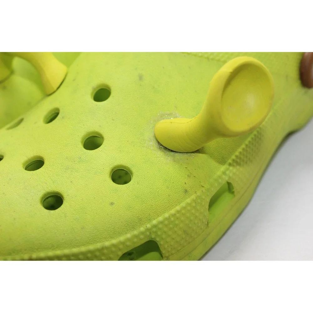 Crocs Shrek Classic Clog Mens 14 Lime Green Sherpa Strap Ogre Ear Jibbitz 209360